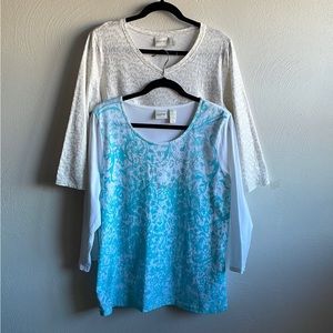 Bundle 2 Chico’s Zenergy Tops Size Large
